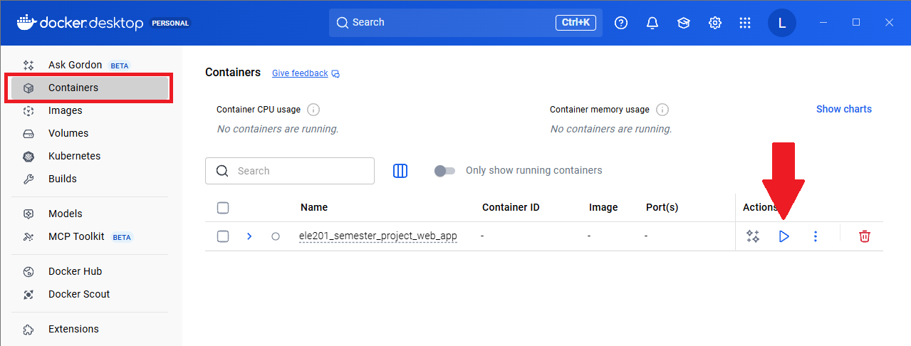 Docker Start Container