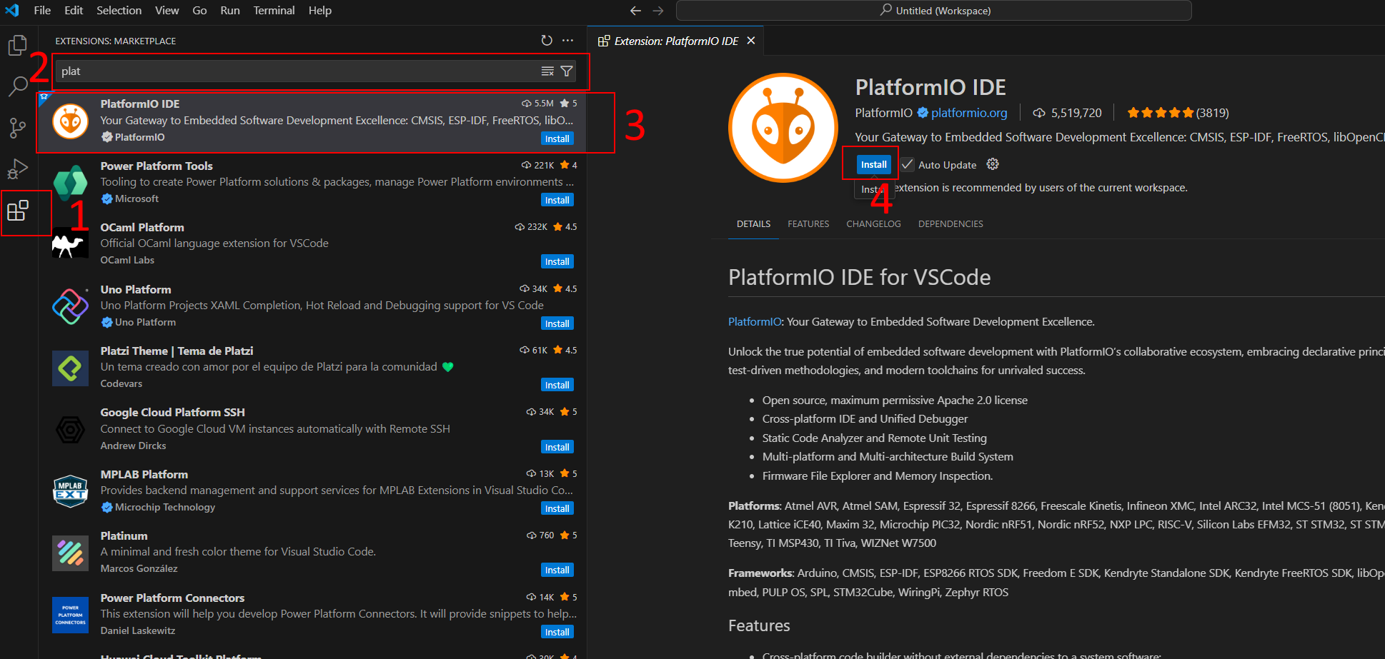 PlatformIO Installation